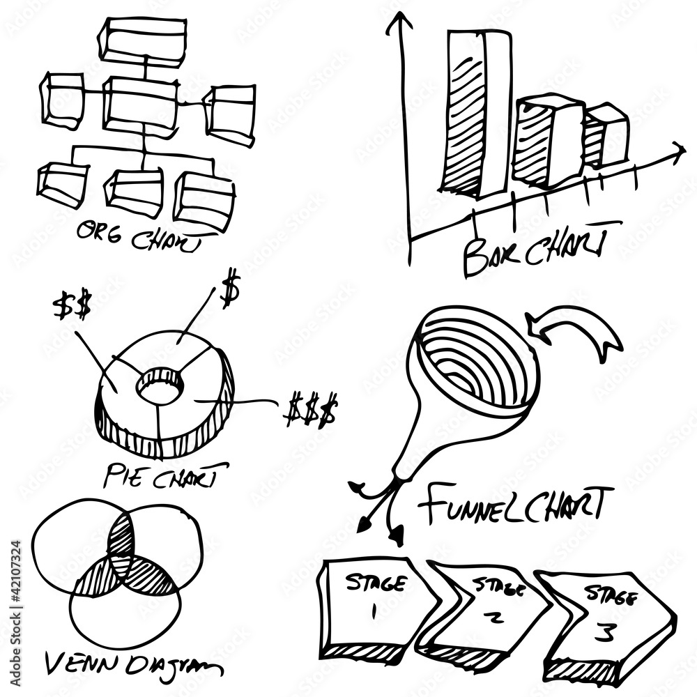 Poster Business Chart Object Set