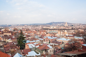 Fototapeta na wymiar Panoramiczny widok z Narikala Fortress. Tbilisi. Georgia.