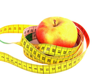 Di&auml;t. Apfel mit Ma&szlig;band