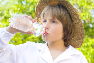 boy drinking water