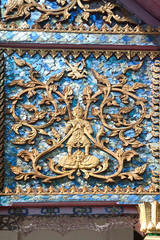 Fototapeta na wymiar Ancient art at Thai church in Northern of Thailand.