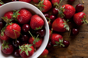 strawberries and cherries