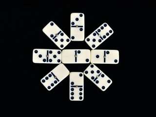 Domino isolated on a black background