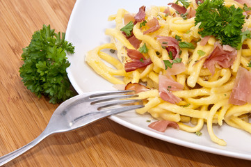 Cheese Spaetzle decorated with parsley