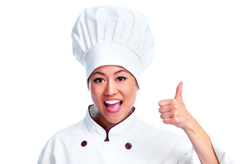 Young chinese chef woman.