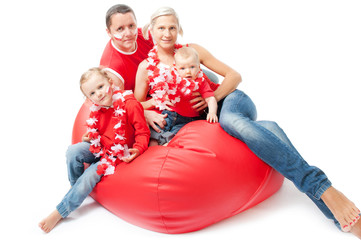 polish color family waiting football match of euro cup