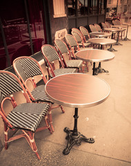 Fototapeta na wymiar Street view of a coffee terrace