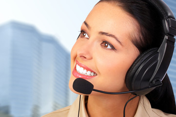 Call center operator woman.