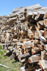 pile of chopped wood