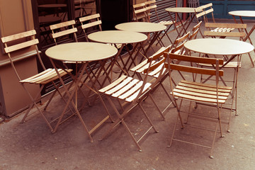 Street view of a coffee terrace