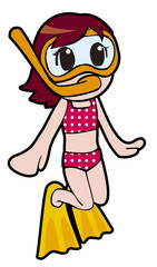 スキューバダイビング女性