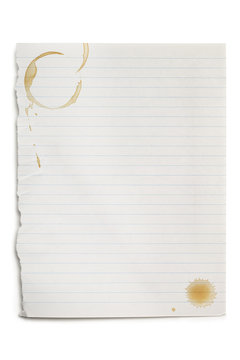 Torn Notepaper with Coffee Stains