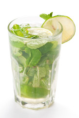 Mojito cocktail on white