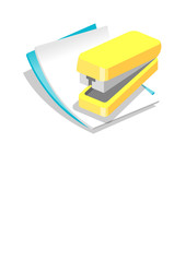Vector icon paper and stapler
