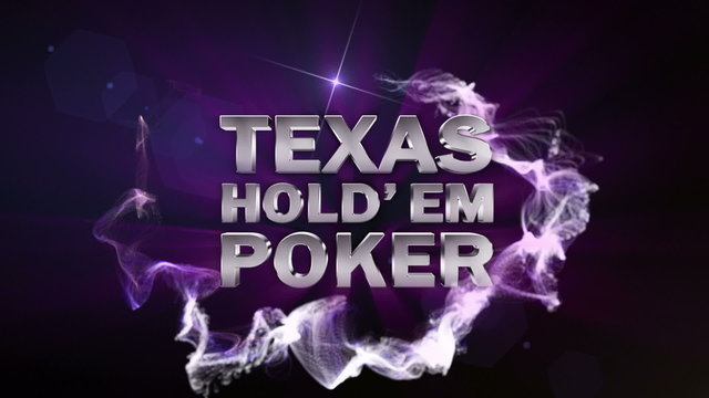 TEXAS HOLD'EM Text in Particle (Double Version) Blue - HD1080