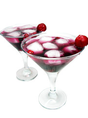 alcohol wine cocktail drinks with cherry