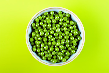 green peas in the bowl