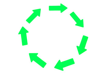 Green signs direction.