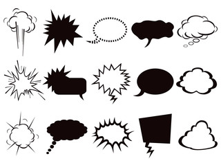 speech bubbles icons set