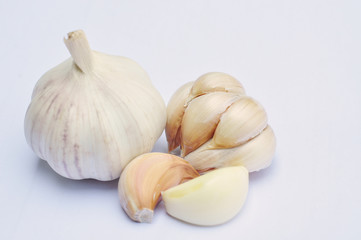 fresh garlic isolated on white