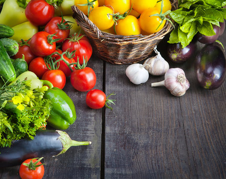 Naklejki FARM FRESH vegetables and fruits