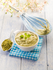 matcha tea and ricotta mousse,healthy dessert