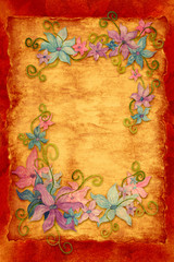 Vintage fairy tale style floral background