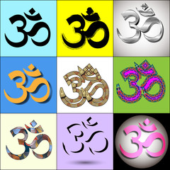 Various Om Aum Symbol