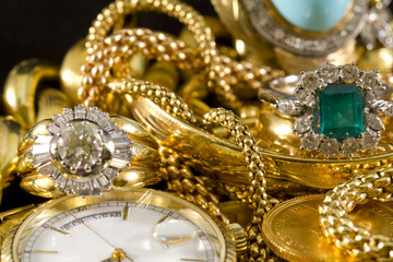Jewelry, gold, necklaces, rings, bracelets, watch, wealth