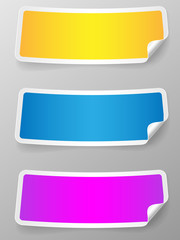 Set of colorful paper label. Vector illustration.