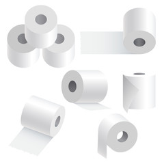 Toilet paper set on white background. - 42129500