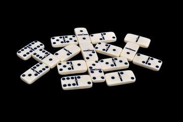 Domino isolated on a black background