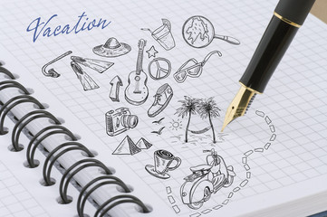 Fototapeta premium Vacation set illustration