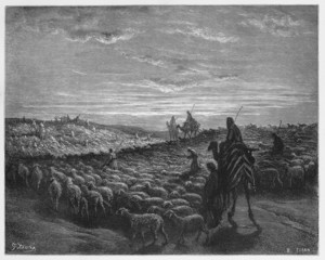 Abraham Journeying into the Land of Canaan - obrazy, fototapety, plakaty