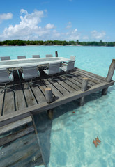 Business meeting by the ocean