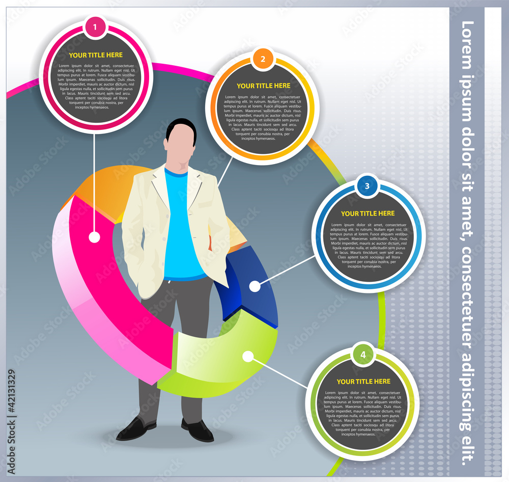 Aufkleber Vector business background with chart and manager