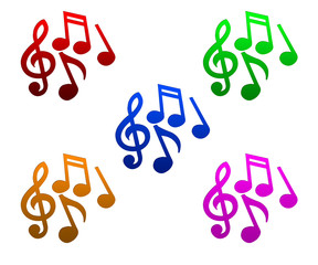 Notes de musique colorées