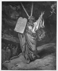 Moses comes down from the mountain with the tablets of Law - 42132306