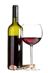 glass and bottle of wine