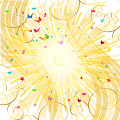 sunny background with butterflies