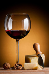 red wine and hard cheese