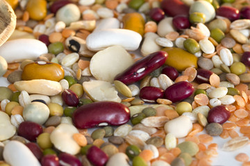 Mixed vegetables on a white background