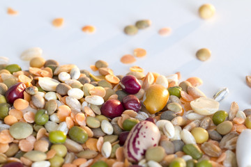 Mixed vegetables on a white background