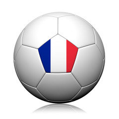 Fototapeta premium France Flag Pattern 3d rendering of a soccer ball