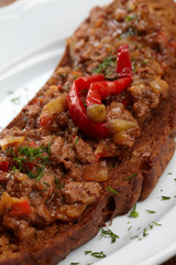 toast with roasted vegetables