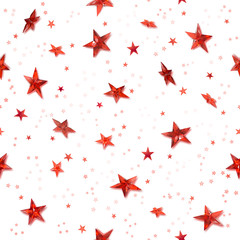 Cotton fabric Seamless red stars