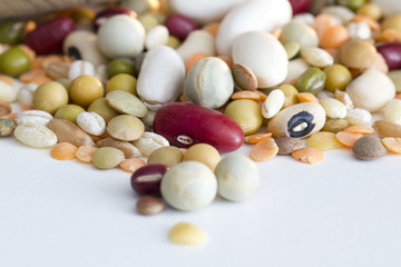 Mixed vegetables on a white background