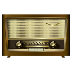 retro radio isolated on a white