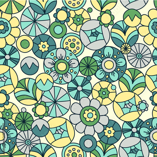 Seamles pattern with cute flowers