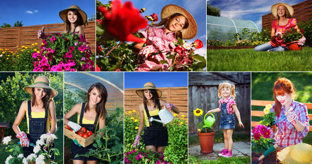 Woman gardening series